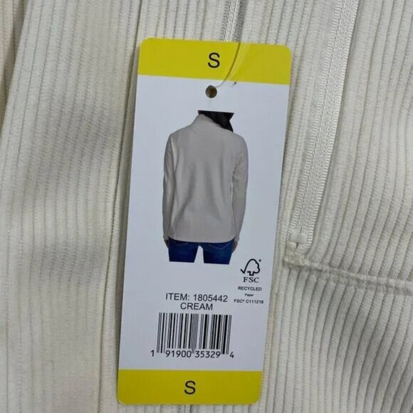 NWT Andrew Marc Womens S White Full-Zip Ribbed Jacket Polyester Spandex - Picture 8 of 8